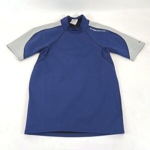 NRS Hydroskin 0.5 Titanium Rash Guard Mens XL Blue Short Sleeve Paddling Top